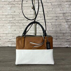 Coach Mini Black White & Brown  Borough Triple Compartment Cross Body